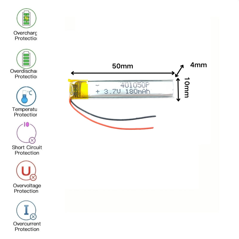 Chargez l&#39;image dans la visionneuse de la galerie, [PH2.0-JST Connector][401050] Universal 160mAh 3.7V Rechargeable Li-Ion Lithium Polymer Battery - Polar Tech Australia
