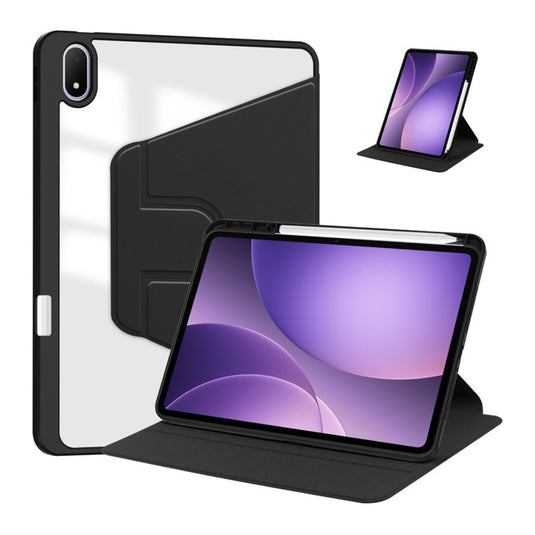 [With Pen Slot] OPPO Pad 5 - Acrylic Transparent Rotating Stand Protective Case - Polar Tech Australia