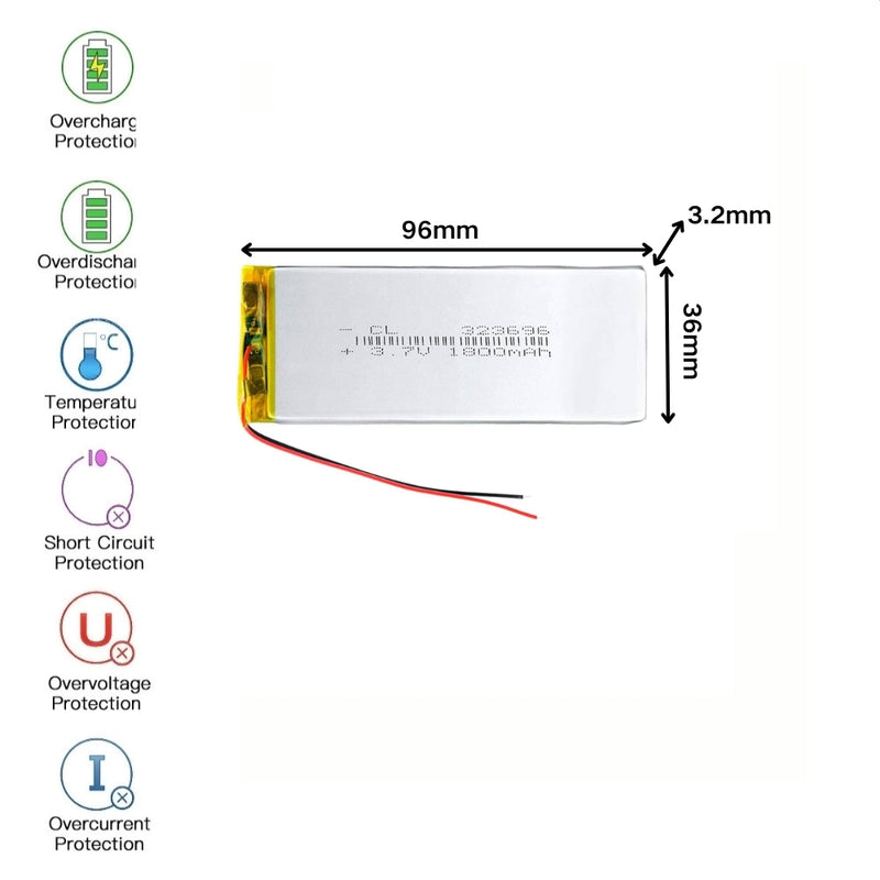 Cargue la imagen en el visor de la galería, [PH2.0-JST Connector][323696] Universal 2000mAh 3.7V Rechargeable Li-Ion Lithium Polymer Battery - Polar Tech Australia
