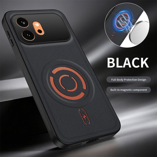 Honor 600 - Tech Fabric Texture Magnetic PC Hybrid TPU Phone Case