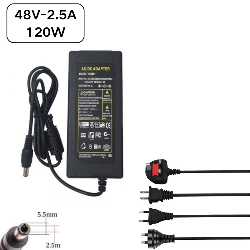 Load image into Gallery viewer, [48V-2.5A][5.5x2.5] Universal Computer/Monitor/CCTV POE Switch - Power Supply Adapter Wall Charger - Polar Tech Australia
