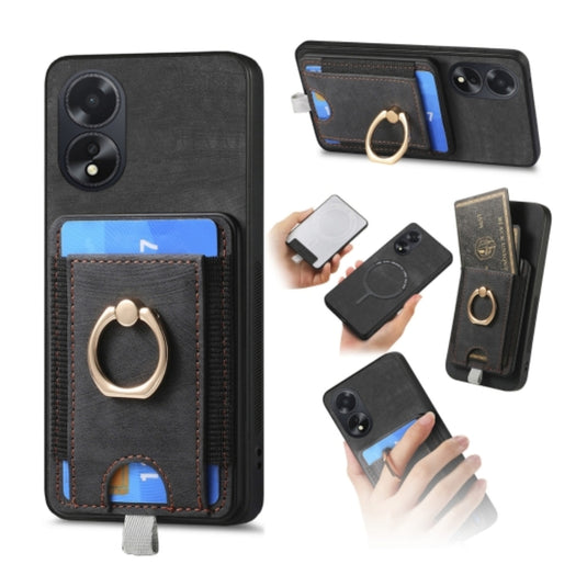OPPO A38 4G/A18 4G - Retro Splitable Magnetic Card Bag Leather Phone Case - Polar Tech Australia