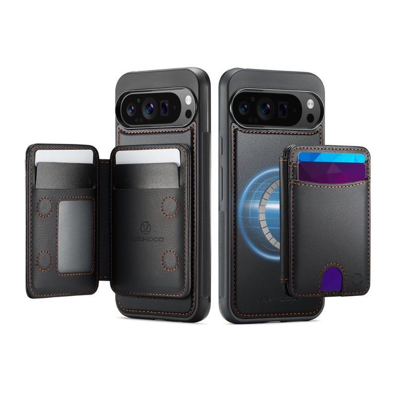Chargez l'image dans la visionneuse de la galerie, Google Pixel 11 Pro XL - Flip Card Bag MagSafe Split RFID Leather Phone Case
