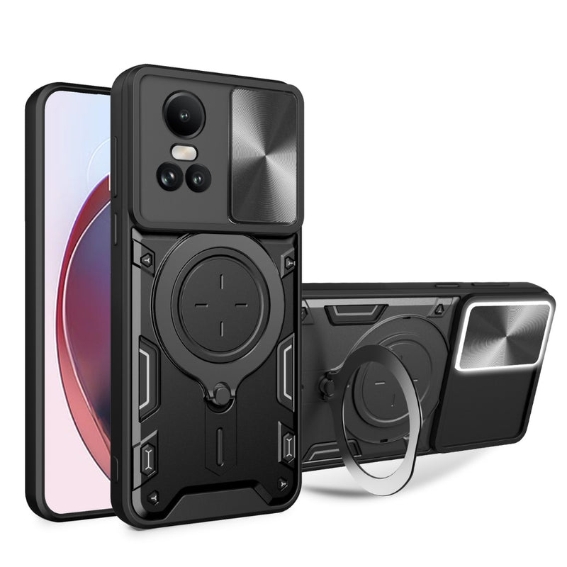 Cargue la imagen en el visor de la galería, [Built-in Stand][With Slide Lens Cover] OPPO Reno10 Pro+ 5G  (PHU110, CPH2521) - Anti-Drop Protective Shell Case - Polar Tech Australia
