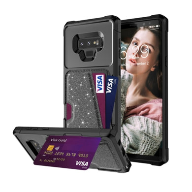 Samsung Galaxy Note 9 (SM-N960) - Glitter Magnetic Card Bag Phone Case