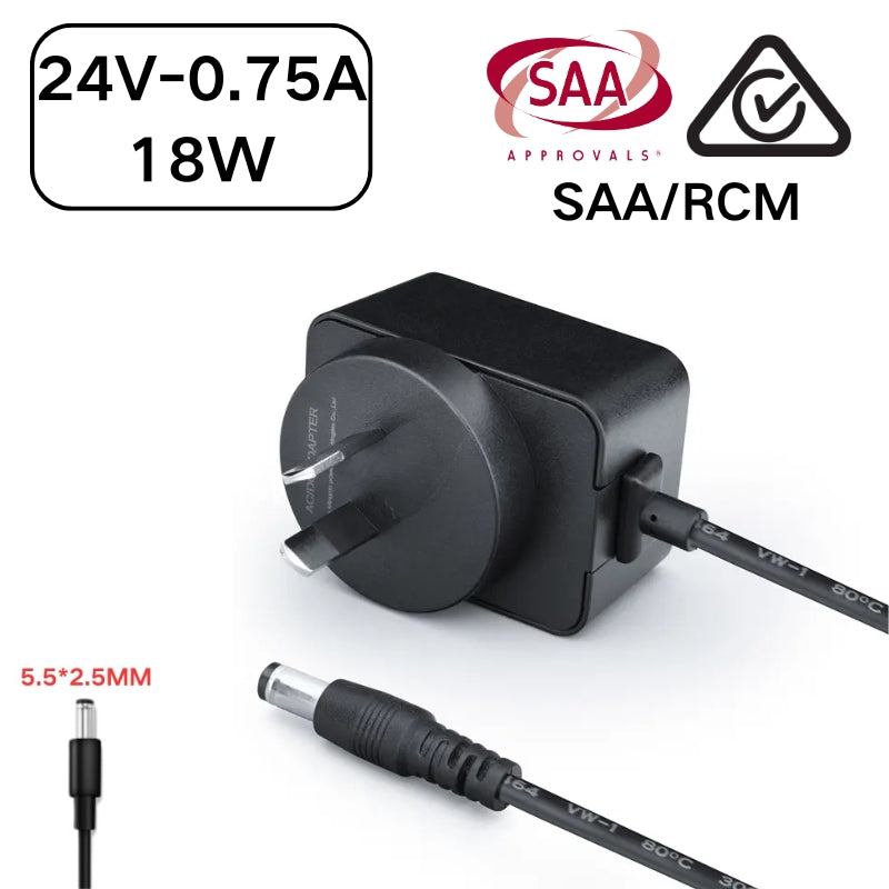 Load image into Gallery viewer, [SAA/RCM][24V][5.5x2.5 &amp; 5.5x2.1] Universal Computer/Monitor/LED Strip/Light Module/Speaker/CCTV/Router/Camera - Power Supply Adapter Wall Charger
