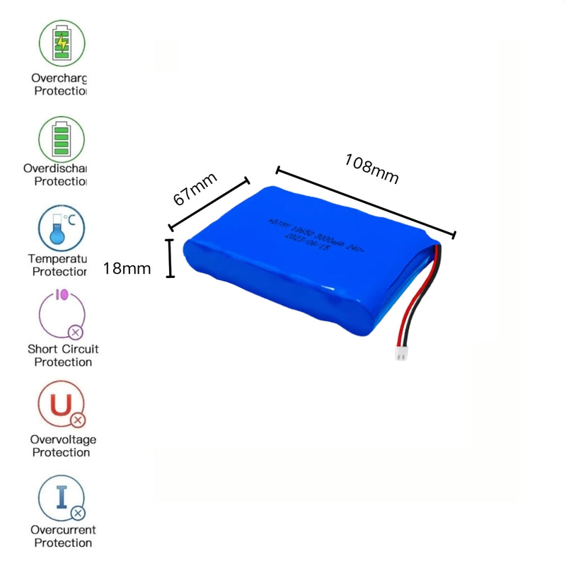Load image into Gallery viewer, [PH2.0-JST Connector][18650] Universal 3000mAh 24V Rechargeable Li-Ion Lithium Polymer Battery - Polar Tech Australia

