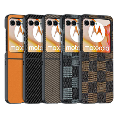 Motorola Moto Razr Plus 2024 - Elegant Leather Shock Resistant Full-Body Phone Cover