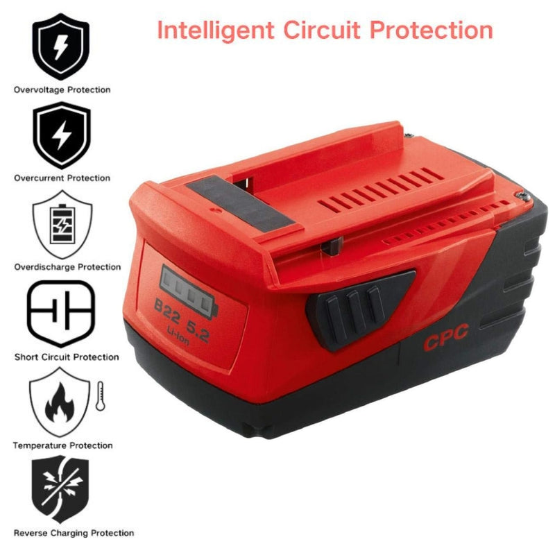Cargue la imagen en el visor de la galería, Genuine Original Hilti B22 22V/5.2A - Replacement Electrical Tool Li-ion Battery - Polar Tech Australia

