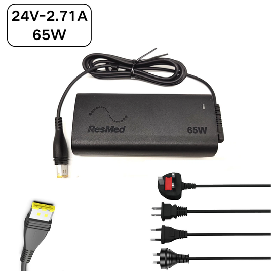 [24V-2.71A/65W] ResMed Res-Med CPAP and BiPAP Machines S11 390000 - AC Power Supply Cord Cable PS Charger Adapter - Polar Tech Australia