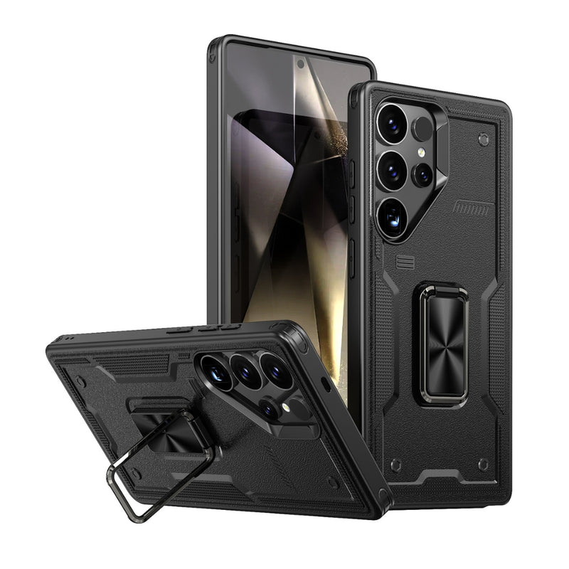 Load image into Gallery viewer, Samsung Galaxy S21 5G (SM-G991) - TPU+PC 2-in-1 Material Shockproof Protective Case with Metal Rotating Stand
