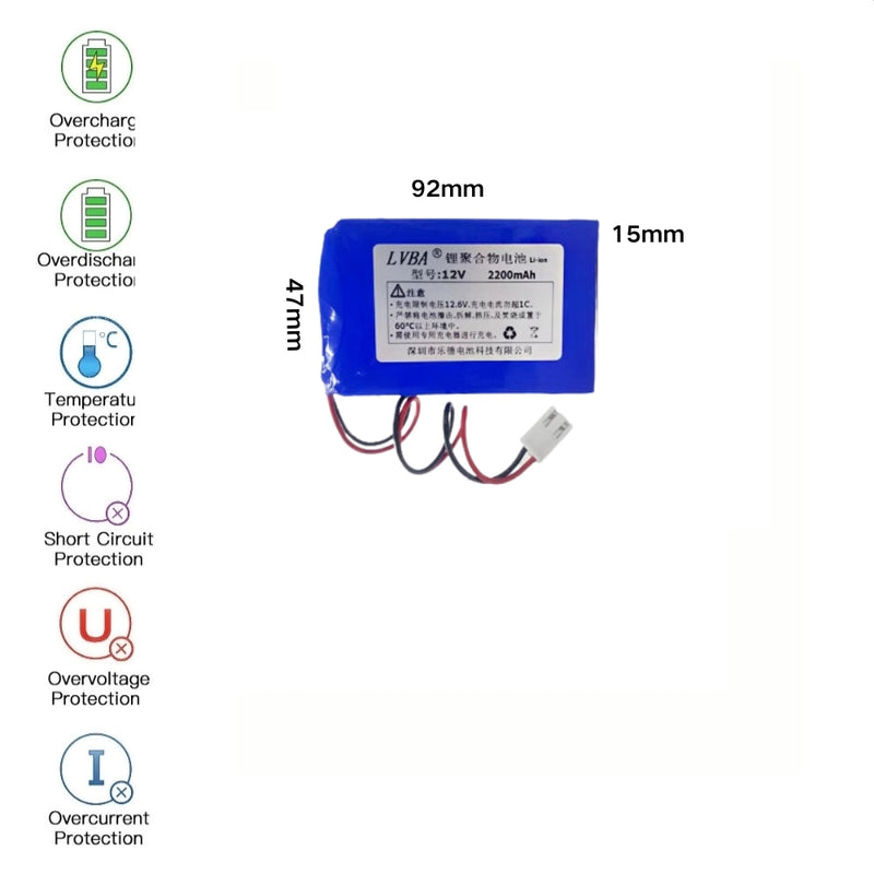 Load image into Gallery viewer, [PH2.0-JST Connector][154790] Universal 2200mAh 12V Rechargeable Li-Ion Lithium Polymer Battery - Polar Tech Australia
