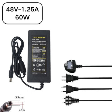 [48V-1.25A][5.5x2.5] Universal Computer/Monitor/CCTV POE Switch - Power Supply Adapter Wall Charger - Polar Tech Australia