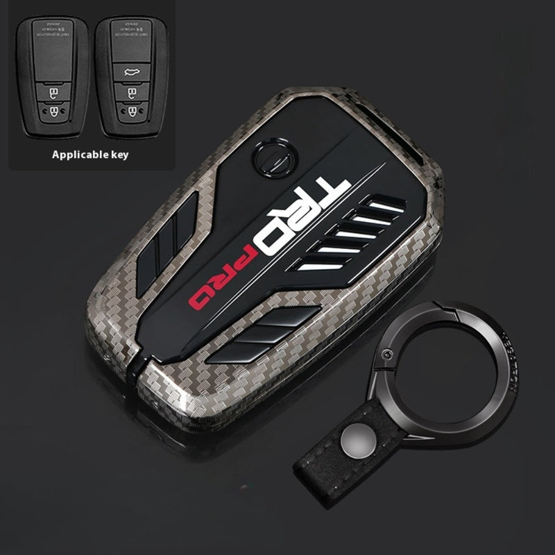 Chargez l&#39;image dans la visionneuse de la galerie, Toyota TRD Carbon Fiber Metal Car Key Fob Protective Case Cover For C-HR, Camry, RAV4, Avalon, Prius, Corolla, Highlander, GT86, Prado
