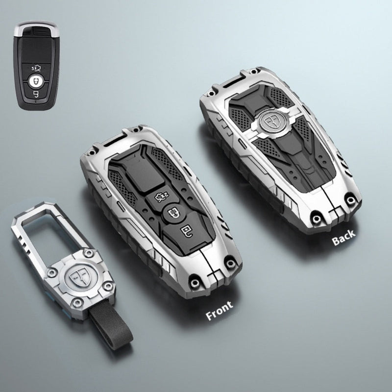 Chargez l&#39;image dans la visionneuse de la galerie, Ford Heavy-Duty Mecha Car Key Fob Case Cover For Mondeo, Focus, Mustang, Fusion, Raptor F-150, F-250, F-350, F-450, F-550, Edge, Explorer, Maverick
