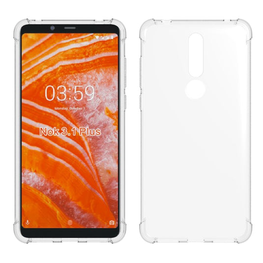 Nokia 3.1 Plus - AirPillow Cushion Transparent Soft Clear TPU Four Corners Protective Case - Polar Tech Australia