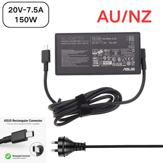 [20V-7.5A/150W][Rectangular Connector] ASUS Gaming V16 V3607 Series - Laptop DC AC Power Supply Adapter Charger