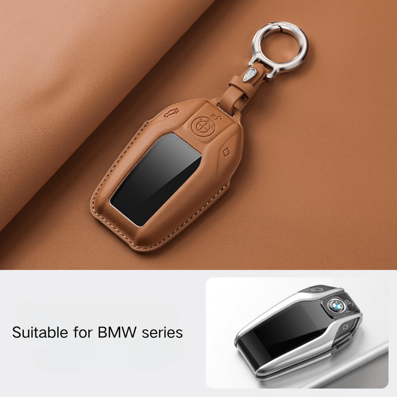 Load image into Gallery viewer, BMW Leather Car Key Fob Case Cover For 1, 2, 3, 5, 7 Series, X1, X3, X5, X6, X7, ix1, ix40, ix50, i8
