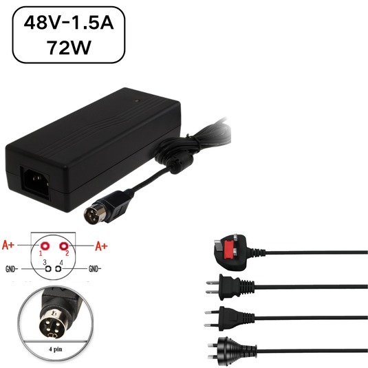 [48V-1.5A][4Pin] OEM Swann NVR-88580 / NVR8-8580RN / NVR8-8780 / SWNVR-8580 / SWNVR-88580H / NVR8-8600 (SRNVR-88600T) Series - Power Supply Adapter Wall Charger - Polar Tech Australia