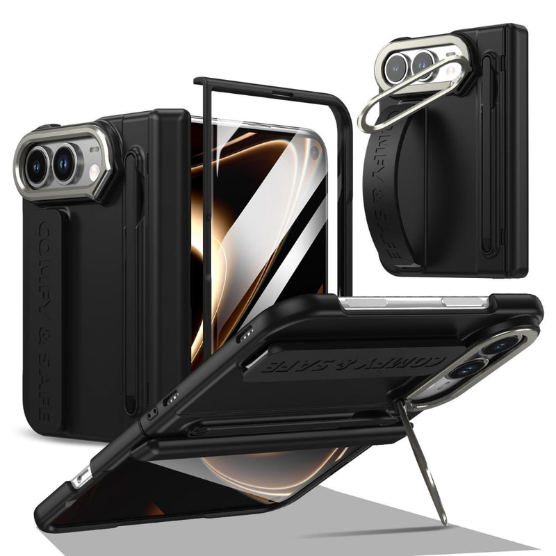 Chargez l'image dans la visionneuse de la galerie, Apple iPhone Ultra / Fold - Film Integrated Lens Frame Bracket Phone Case with Wristband / Pen
