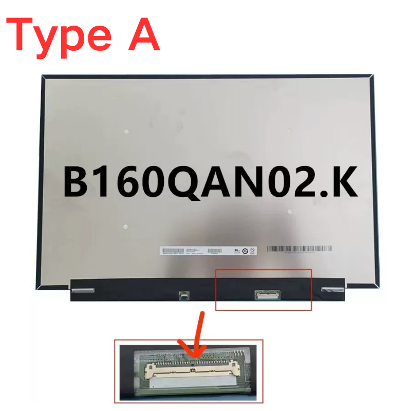 Cargue la imagen en el visor de la galería, [B160QAN02.K] 16&quot; inch/A+ Grade/(2560×1600)/40 Pin/Glossy/No Screw Bracket Laptop IPS FHD LCD Screen Display Panel
