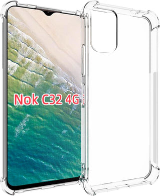 Nokia C32 - AirPillow Cushion Transparent Soft Clear TPU Four Corners Protective Case - Polar Tech Australia