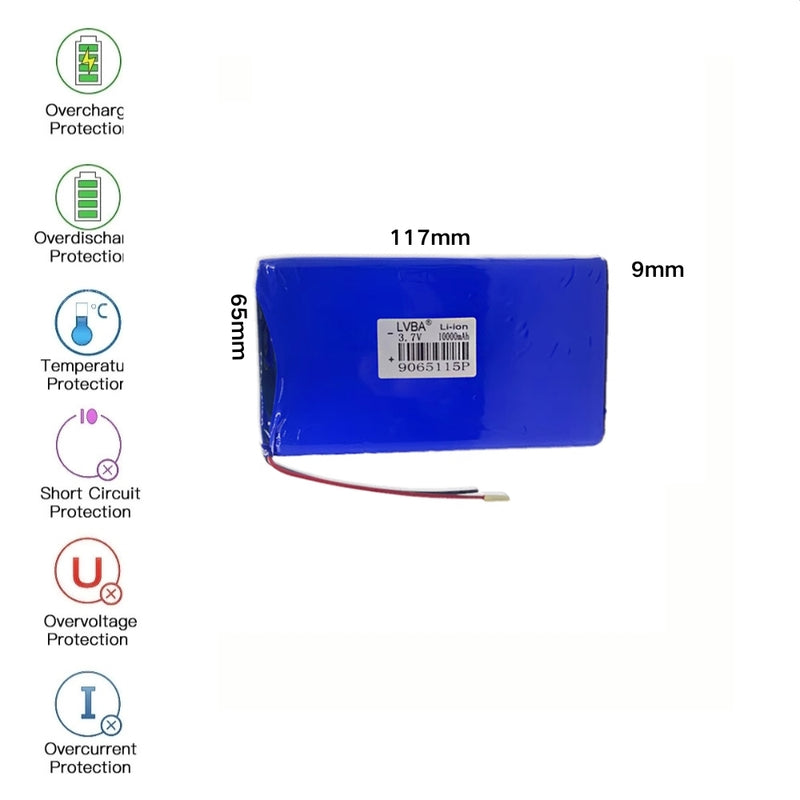 Cargue la imagen en el visor de la galería, [PH2.0-JST Connector][9065115] Universal 10000mAh 3.7V Rechargeable Li-Ion Lithium Polymer Battery - Polar Tech Australia
