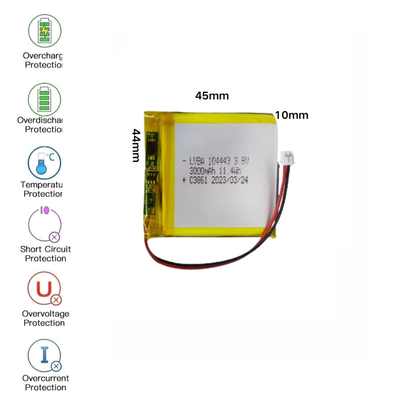 Load image into Gallery viewer, [PH2.0-JST Connector][104443] Universal 3000mAh 3.8V Rechargeable Li-Ion Lithium Polymer Battery - Polar Tech Australia
