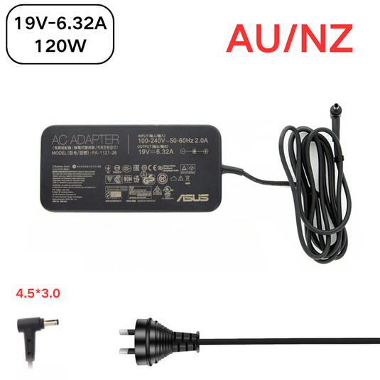 [19V-6.32A/120W][4.5x3.0] ASUS ZenBook Duo UX481 & ZenBook Pro UX561UD & ZenBook FX570UD Laptop AC Power Supply Adapter Charger