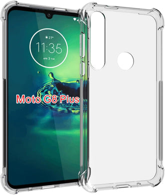 Motorola Moto G8 Plus - AirPillow Cushion Transparent Soft Clear TPU Four Corners Protective Case - Polar Tech Australia