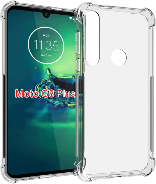 Motorola Moto G8 Plus - AirPillow Cushion Transparent Soft Clear TPU Four Corners Protective Case - Polar Tech Australia