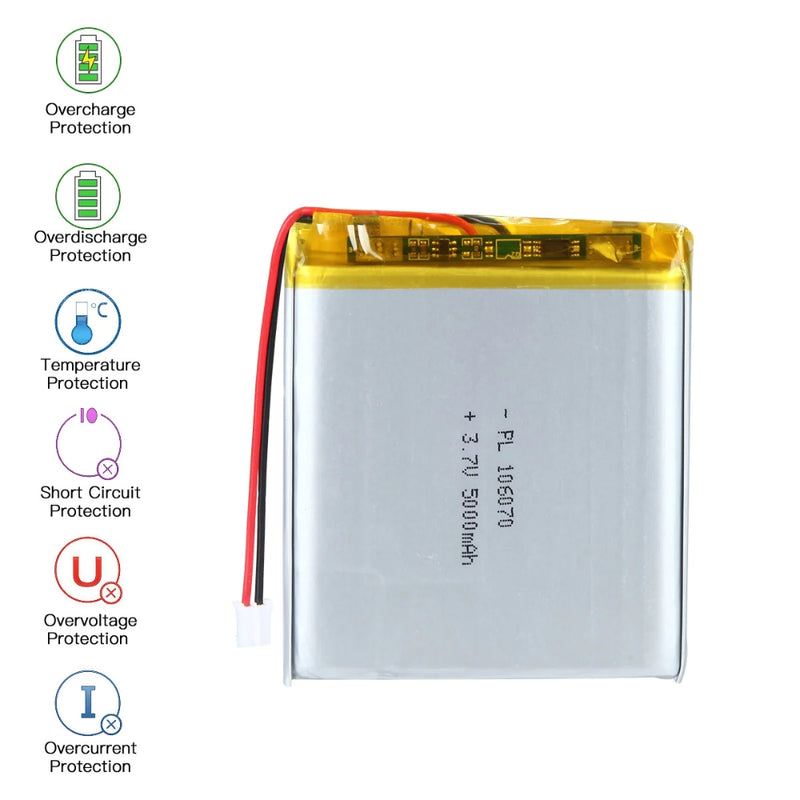 Chargez l&#39;image dans la visionneuse de la galerie, [PH2.0-JST Connector][106070] Universal 5000mAh 3.7V Rechargeable Li-Ion Lithium Polymer Battery - Polar Tech Australia
