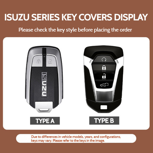 Isuzu Genuine Leather Full-cover Design Car Key Case Cover for D-Max, MU-X, Ruimai, RE-MAX