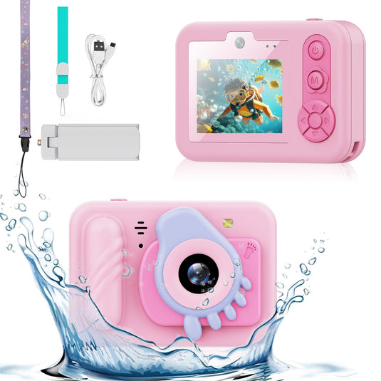 [Depth 1.5M Max] High-Definition IP68 Waterproof Kids Camera With Triangular Stand & Safety Strap - Polar Tech Australia