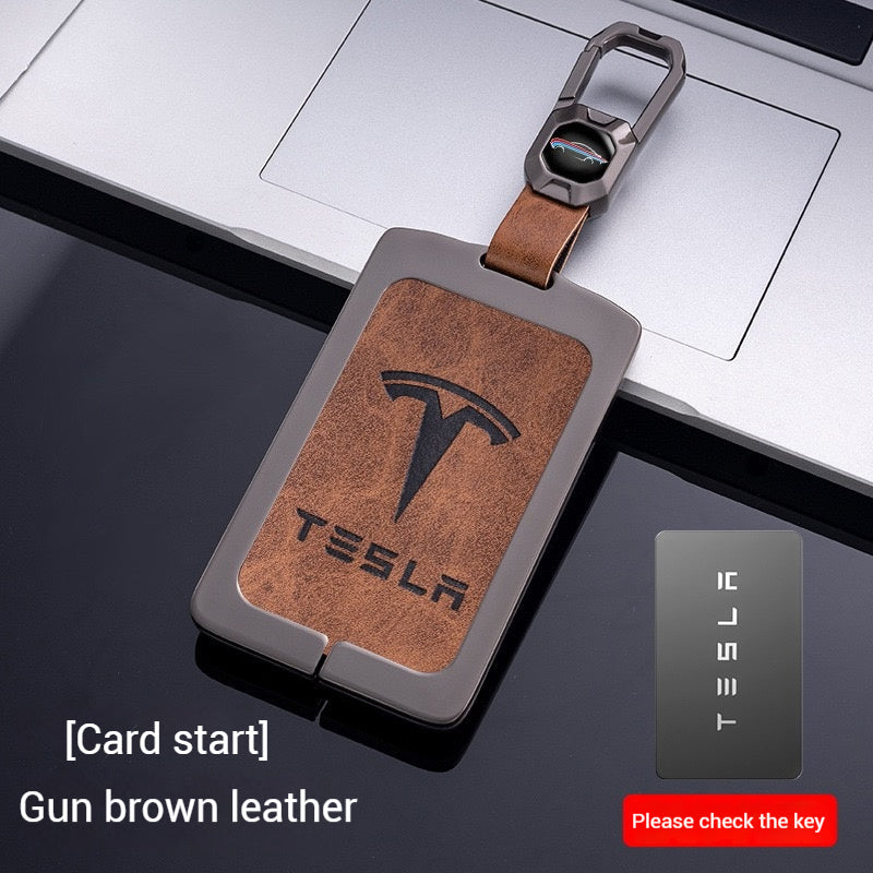 Chargez l&#39;image dans la visionneuse de la galerie, Tesla Metal + PU Leather Smart Key Card Case for Model 3, S, Y, X
