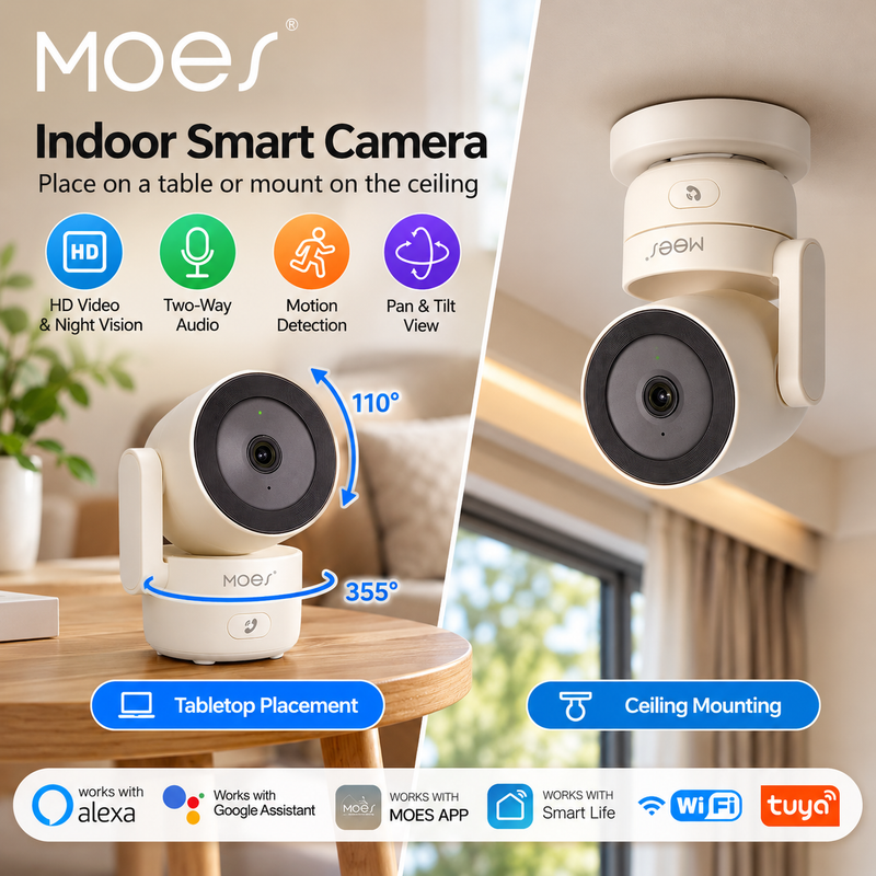 Chargez l'image dans la visionneuse de la galerie, [TUYA Smart Home] MOES Full HD 4MP Wireless WIFI PTZ Security Camera - Polar Tech Australia

