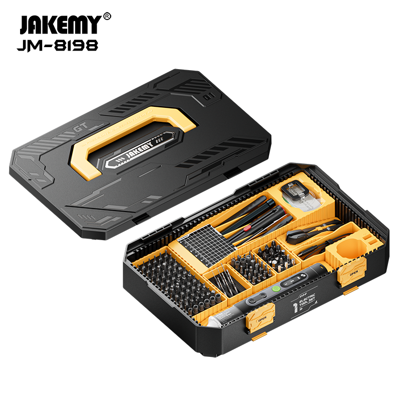 Load image into Gallery viewer, [JM-8198] Jakemy 135-in-1 Modular Manual Toolbox with Electric Screwdriver Handle &amp; 117 Precision Bits - Polar Tech Australia
