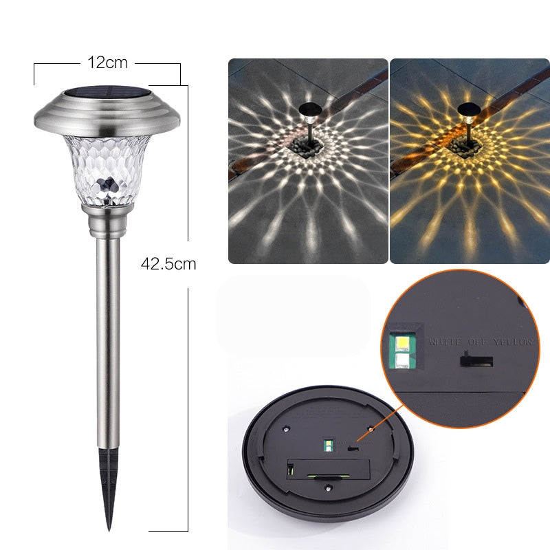 Load image into Gallery viewer, 4 Pack Solar Pathway Lights Warm yellow + Bright White Outdoor Garden Stake Glass LED Stainless Steel Waterproof Landscape Path Lighting for Yard Walkway Driveway Outside Silver - Polar Tech Australia
