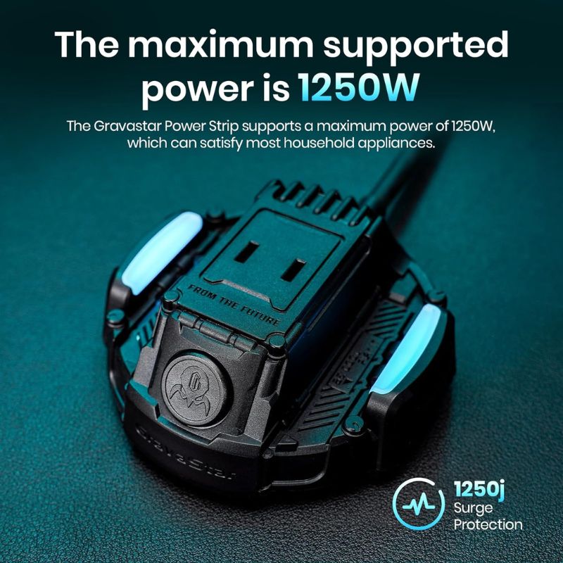 Cargue la imagen en el visor de la galería, GravaStar Power Strip + GravaStar 65W USB C Charger, Alpha65 Robot Fast GaN Charger Block, 3-Port Fast Power Adapter, Foldable Compact Wall USB C Charge
