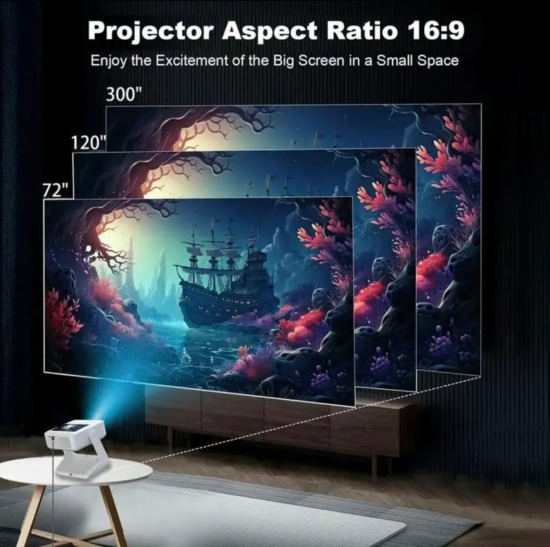 Load image into Gallery viewer, [A2 Pro][Built-in Screen] Portable 1080P Native Support 4K 300 ANSI 10000 Lumens Android Smart Profession Projector
