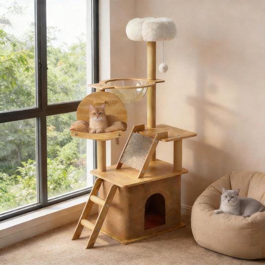 All-in-One Modern Multi-Level Cat Tree with Perch & Hideaway - Polar Tech Australia
