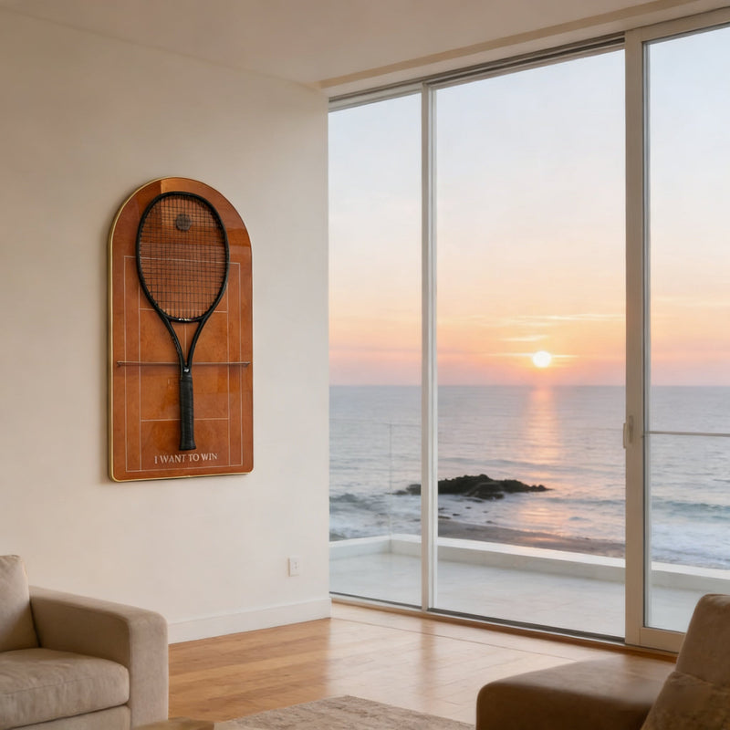 Cargue la imagen en el visor de la galería, French Open Roland Garros Inspired Tennis Racket Display Case – Wall Mount Frame for Racquet Storage &amp; Display - Polar Tech Australia
