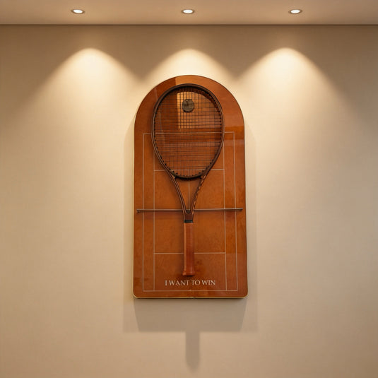 French Open Roland Garros Inspired Tennis Racket Display Case – Wall Mount Frame for Racquet Storage & Display - Polar Tech Australia