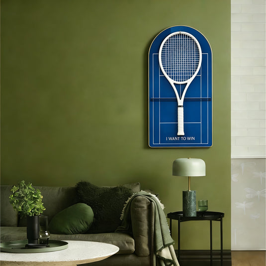 Australian Open Inspired Tennis Racket Wall Mount – Minimalist Display Holder & Storage Frame - Polar Tech Australia