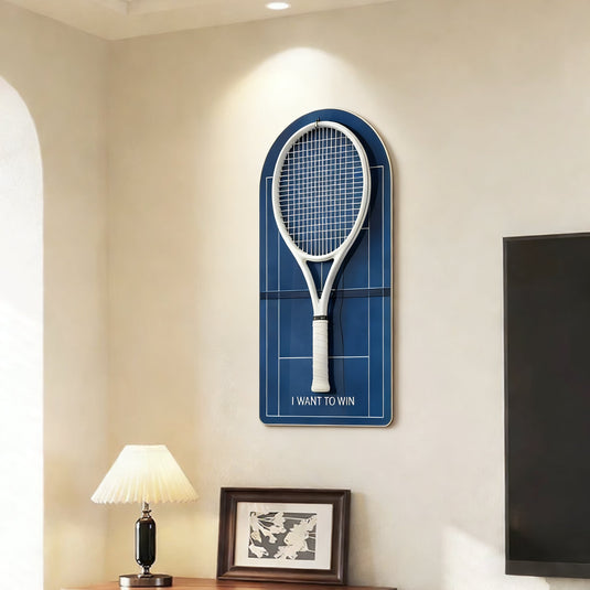 Australian Open Inspired Tennis Racket Wall Mount – Minimalist Display Holder & Storage Frame - Polar Tech Australia