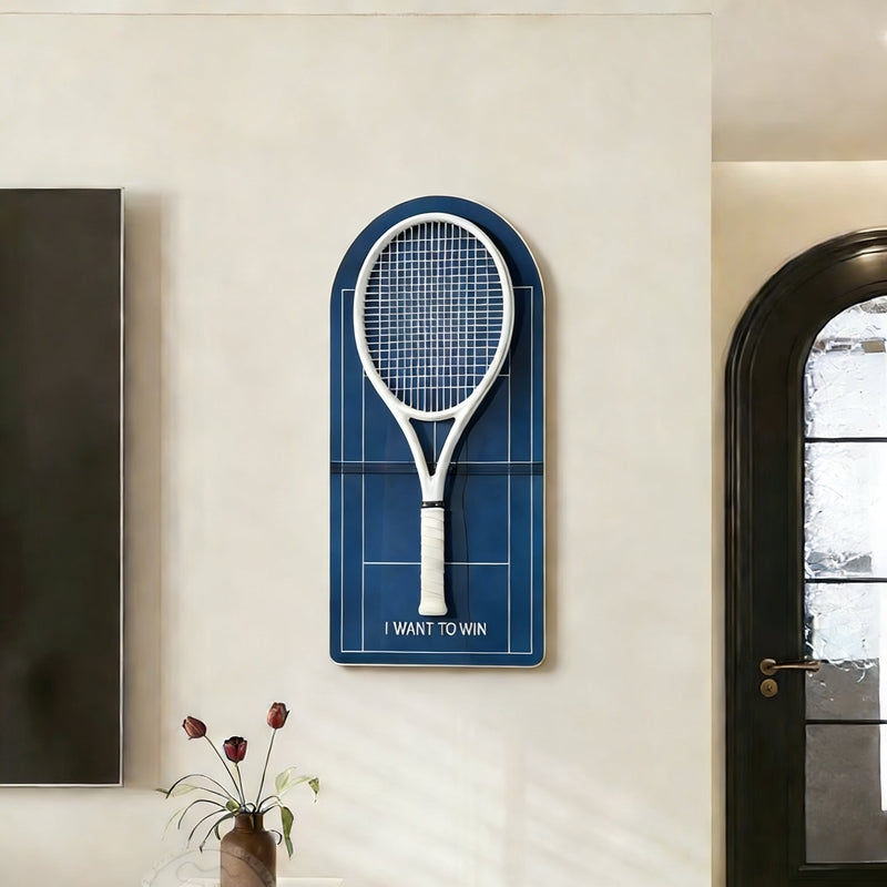 Cargue la imagen en el visor de la galería, Australian Open Inspired Tennis Racket Wall Mount – Minimalist Display Holder &amp; Storage Frame - Polar Tech Australia
