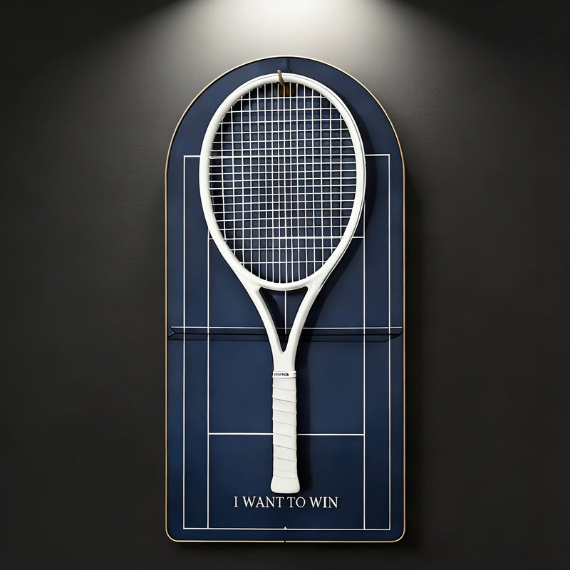 Cargue la imagen en el visor de la galería, Australian Open Inspired Tennis Racket Wall Mount – Minimalist Display Holder &amp; Storage Frame - Polar Tech Australia
