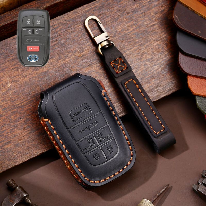 Cargue la imagen en el visor de la galería, Toyota Handcrafted Genuine Leather Car Key Fob Protective Case Cover For Highlander, RAV4, Camry, Sienna, Tacoma, 4Runner, Tundra, Sequoia, Land Cruiser - i-Station Mobile Phone &amp; Electronic Device Repair and Accessories

