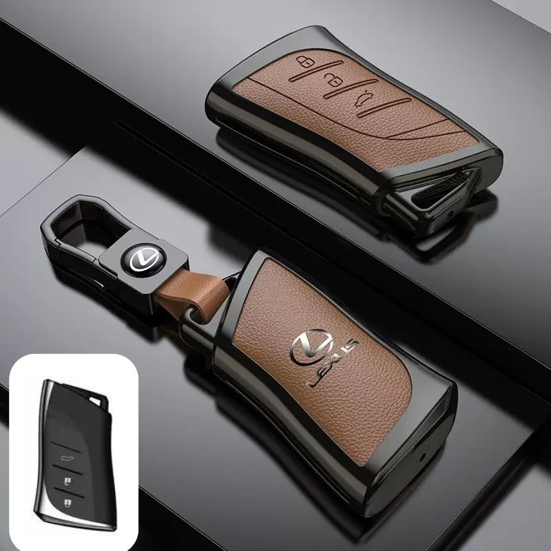 Cargue la imagen en el visor de la galería, Lexus Zinc Alloy + PU Leather Car Key Fob Case Cover For ES200, ES300, RX350, NX350H, LS500H
