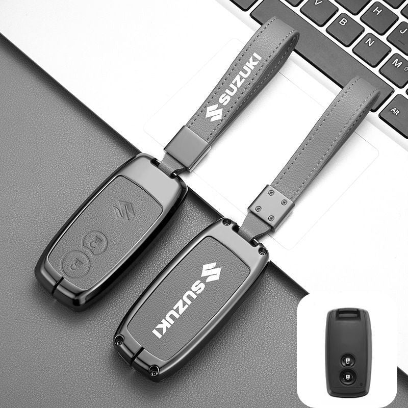 Cargue la imagen en el visor de la galería, Suzuki Zinc Alloy PU Leather Car Key Fob Case Cover For SX4, Vitara
